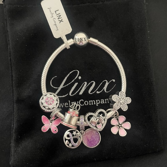 Linx Snake Chain Bracelet with Charms for 40th Birthday